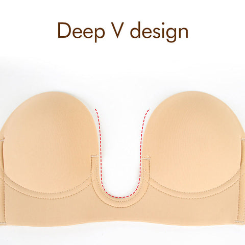 Deep U-Shaped Backless Self Adhesive Bra