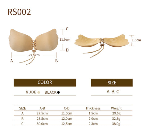 Strapless Silicone Butterfly Bra With Drawstrings