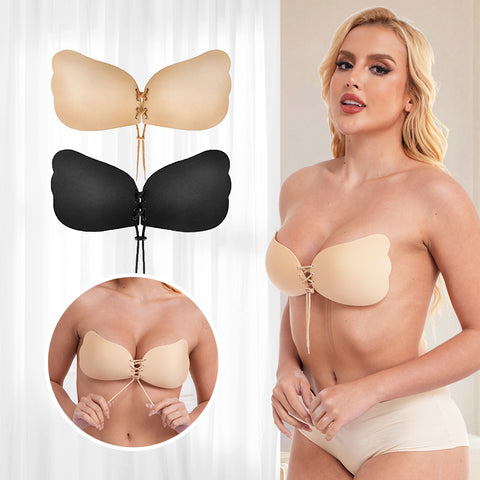 Strapless Silicone Butterfly Bra With Drawstrings