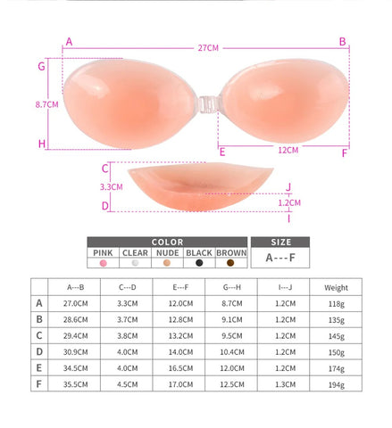 Strapless Silicone Adhesive Push-Up Bra