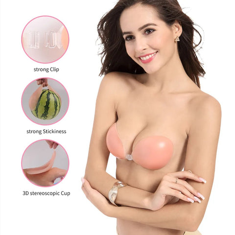 Strapless Silicone Adhesive Push-Up Bra